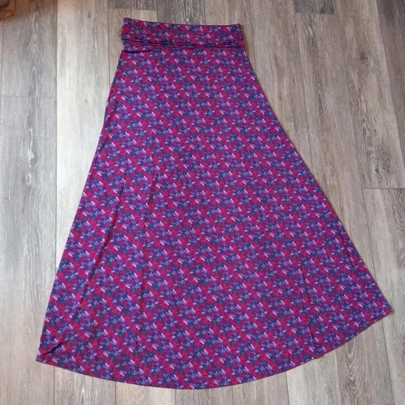LuLaRoe Purple Floral Maxi Skirt - Picture 9 of 9